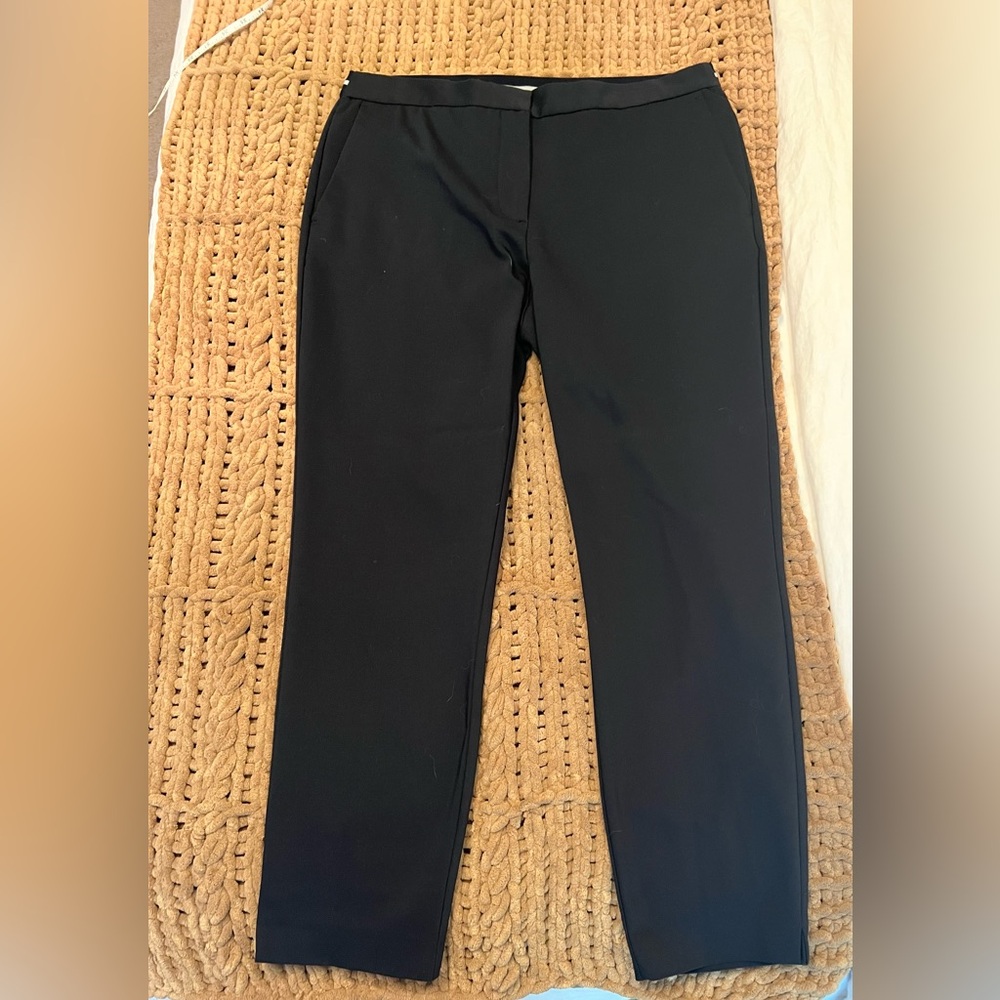 Zara Navy Blue Elastic Waist Dress Pants Straight Leg